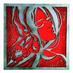 Woman with Flowers in Hair Laser Cut Art