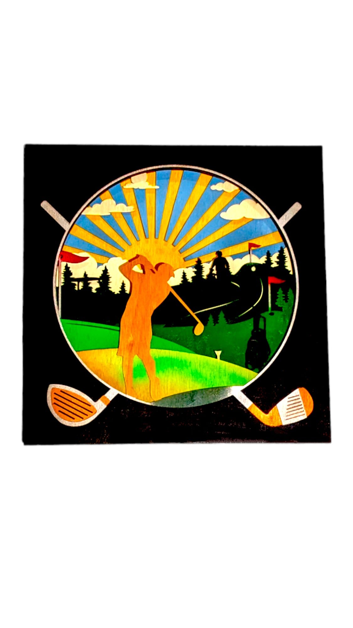 Golfer Laser Cut Art