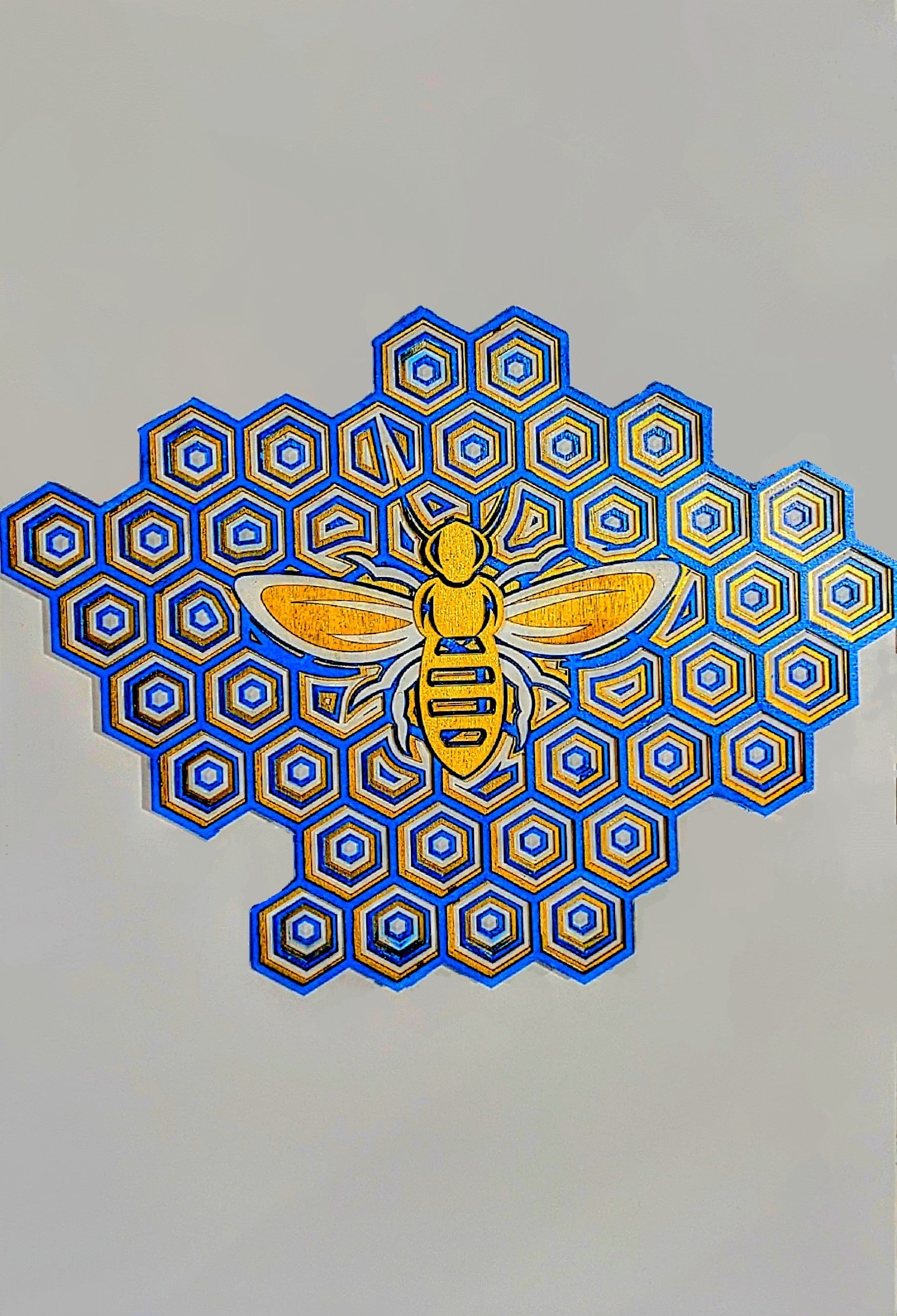 Bee and Honeycomb Laser Cut Art