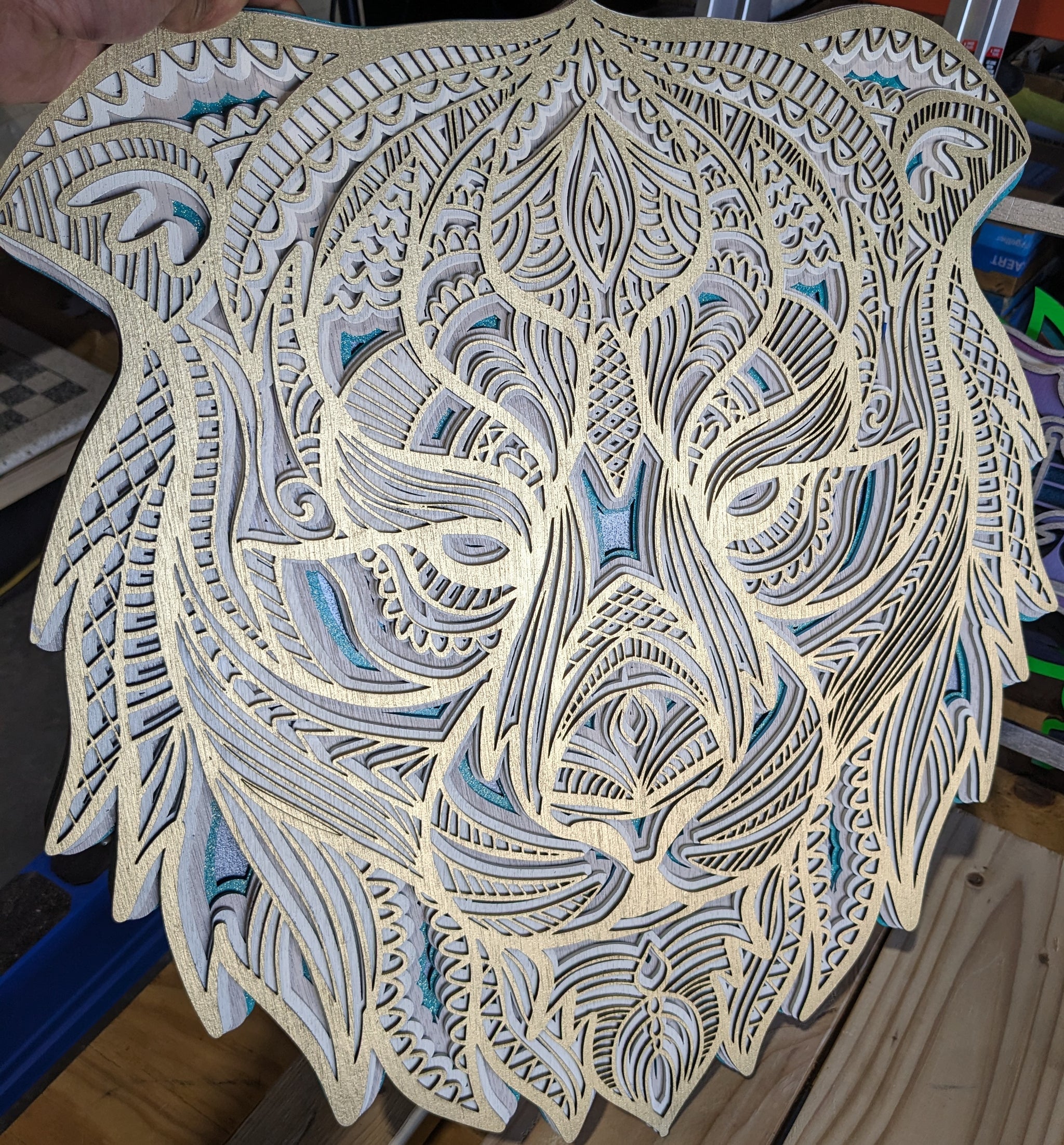 Lions Head Laser Cut Art