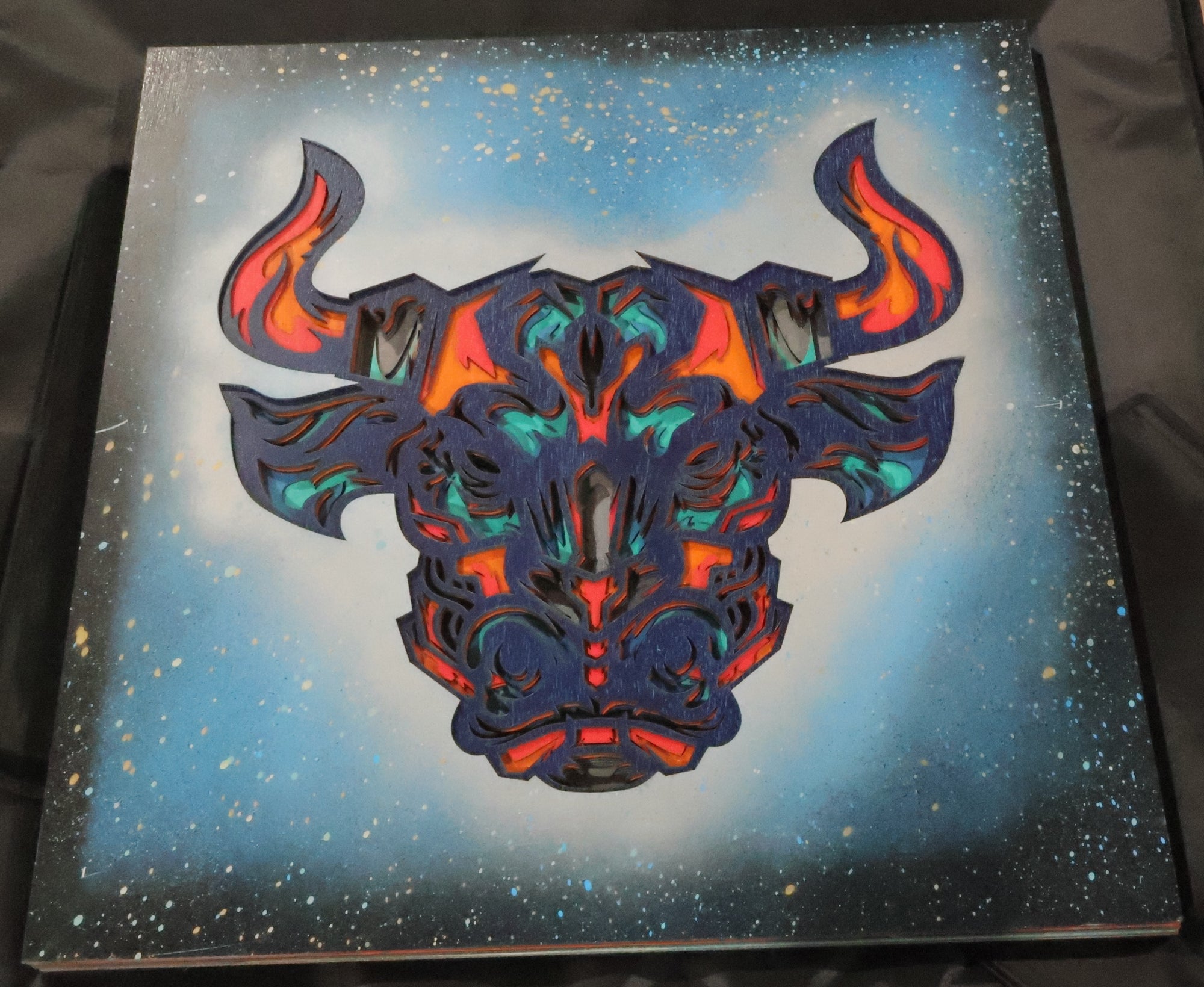 Bull Head Laser Cut Art