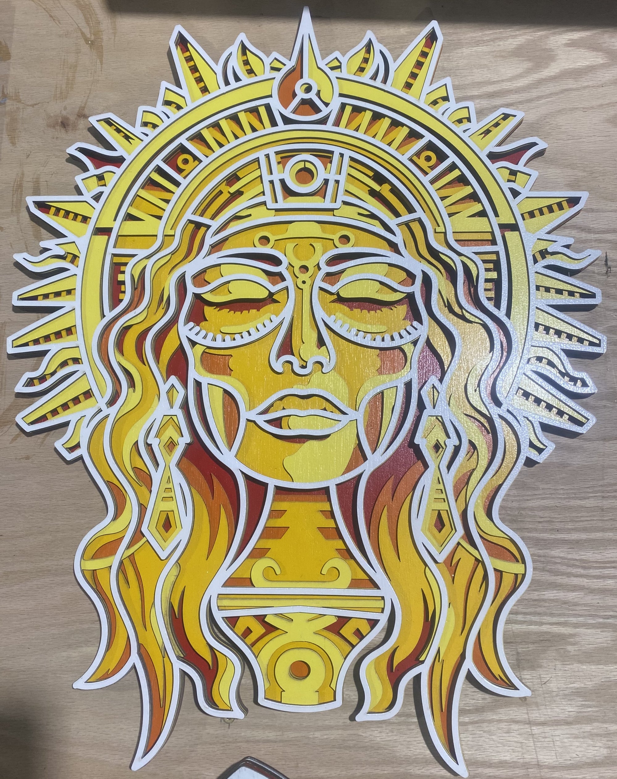 Sun Goddess Laser Cut Art