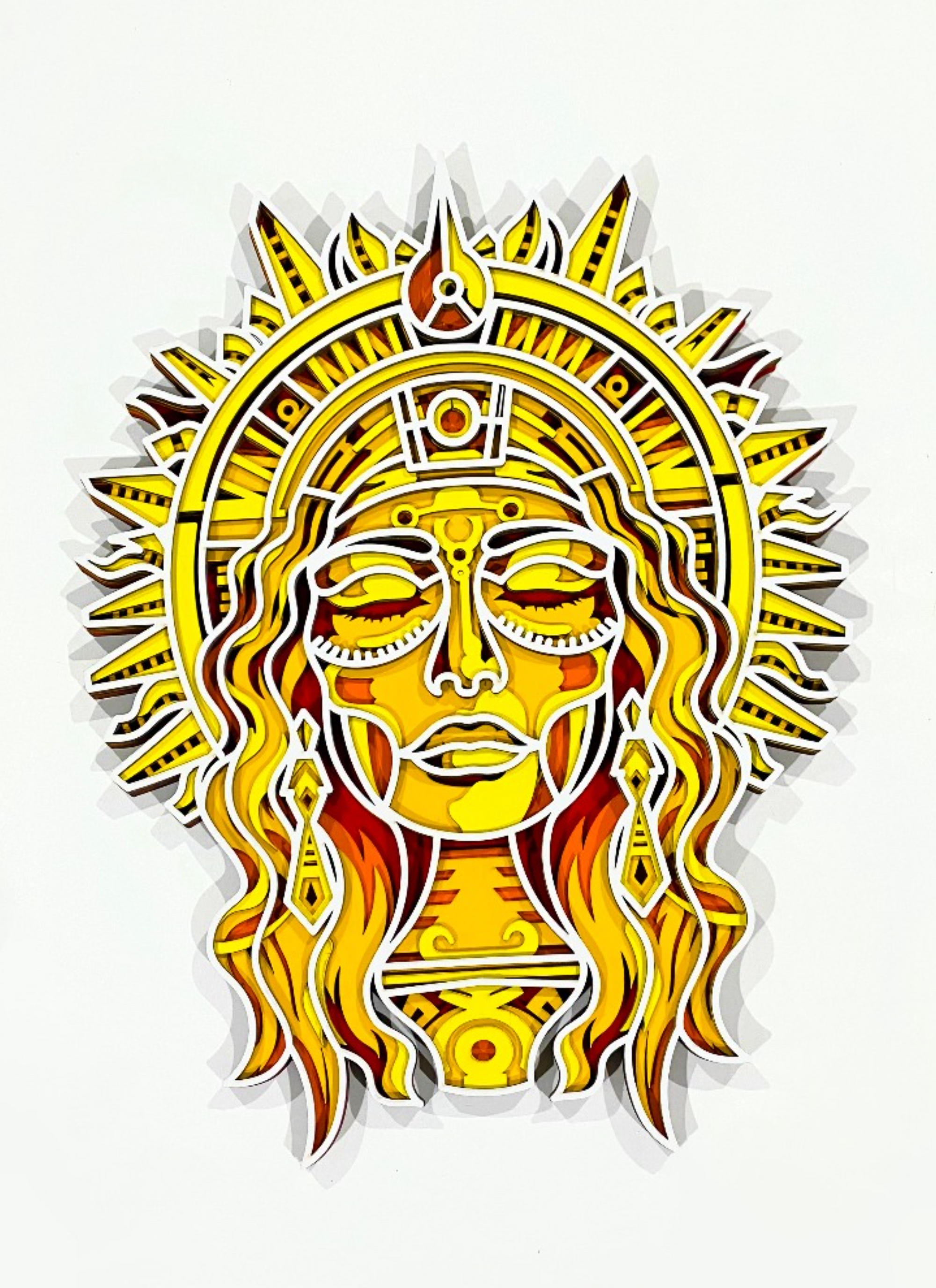 Sun Goddess Laser Cut Art