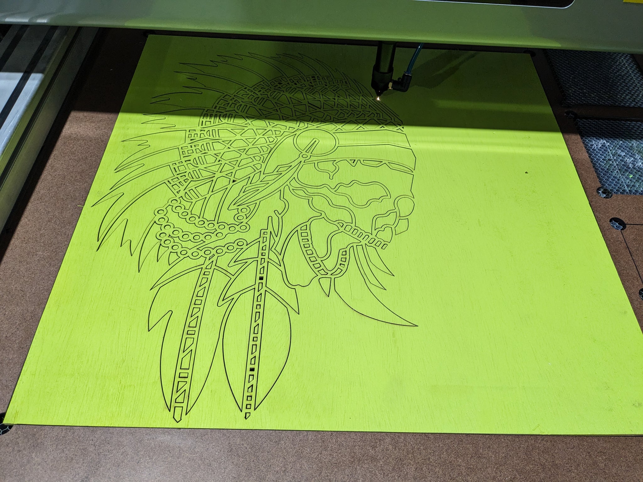 Indian Skull Laser Cut Art