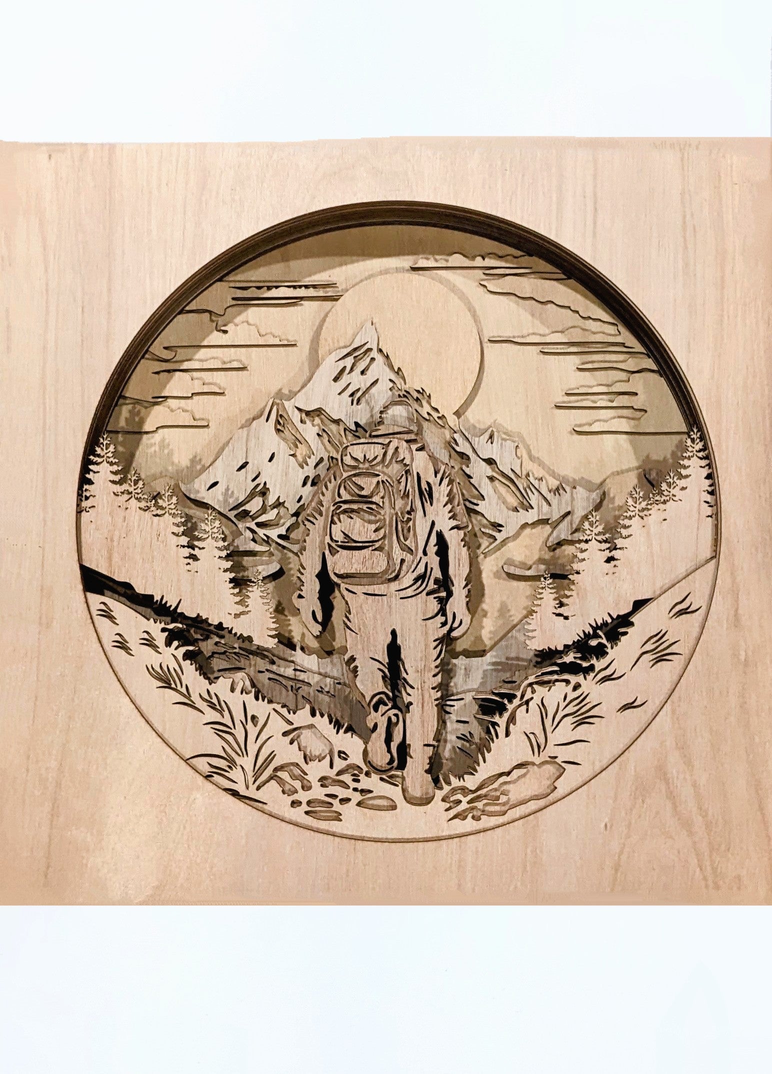 Hiking Laser Cut Art