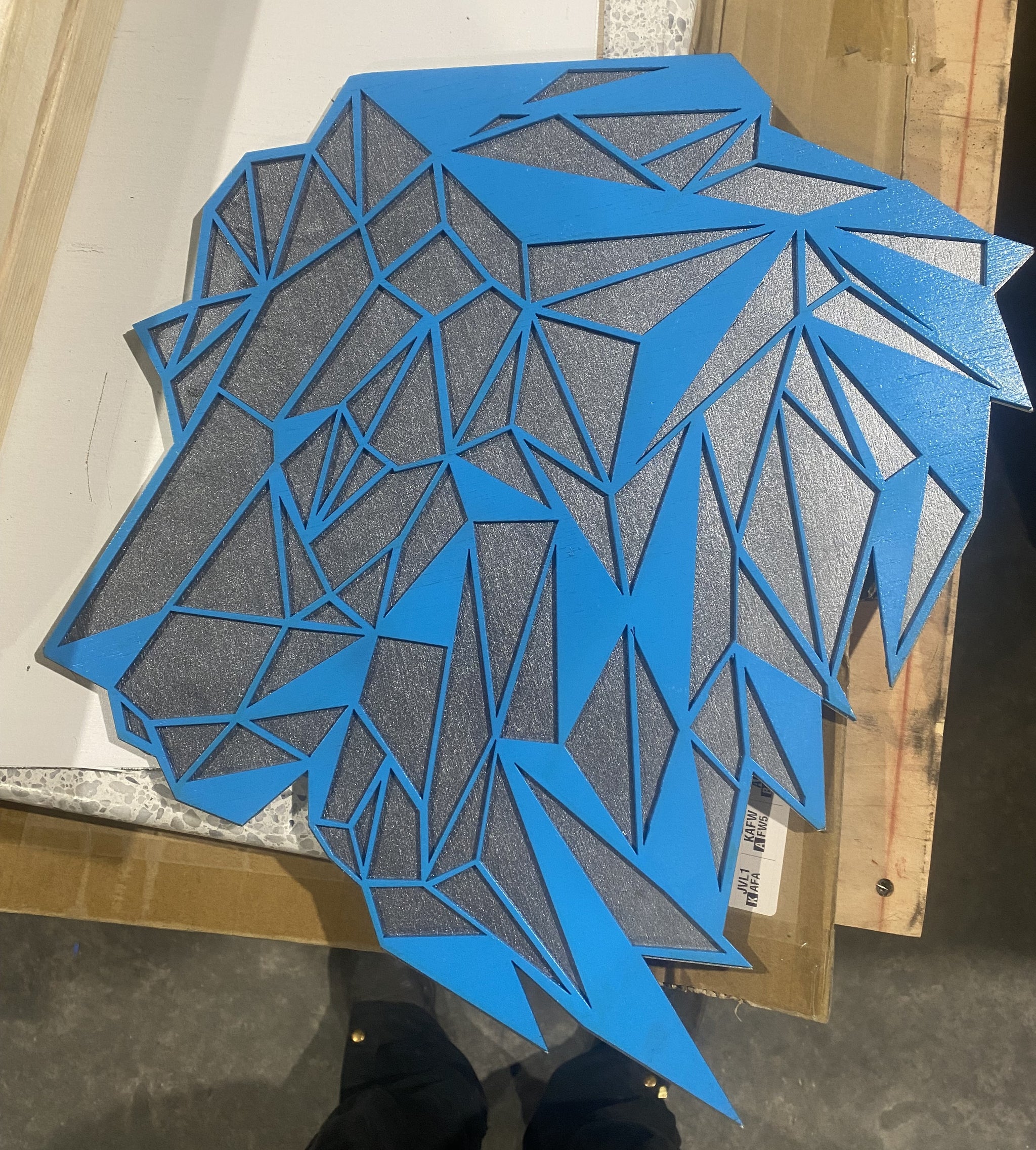 Geometric Lion Head Laser Cut Art