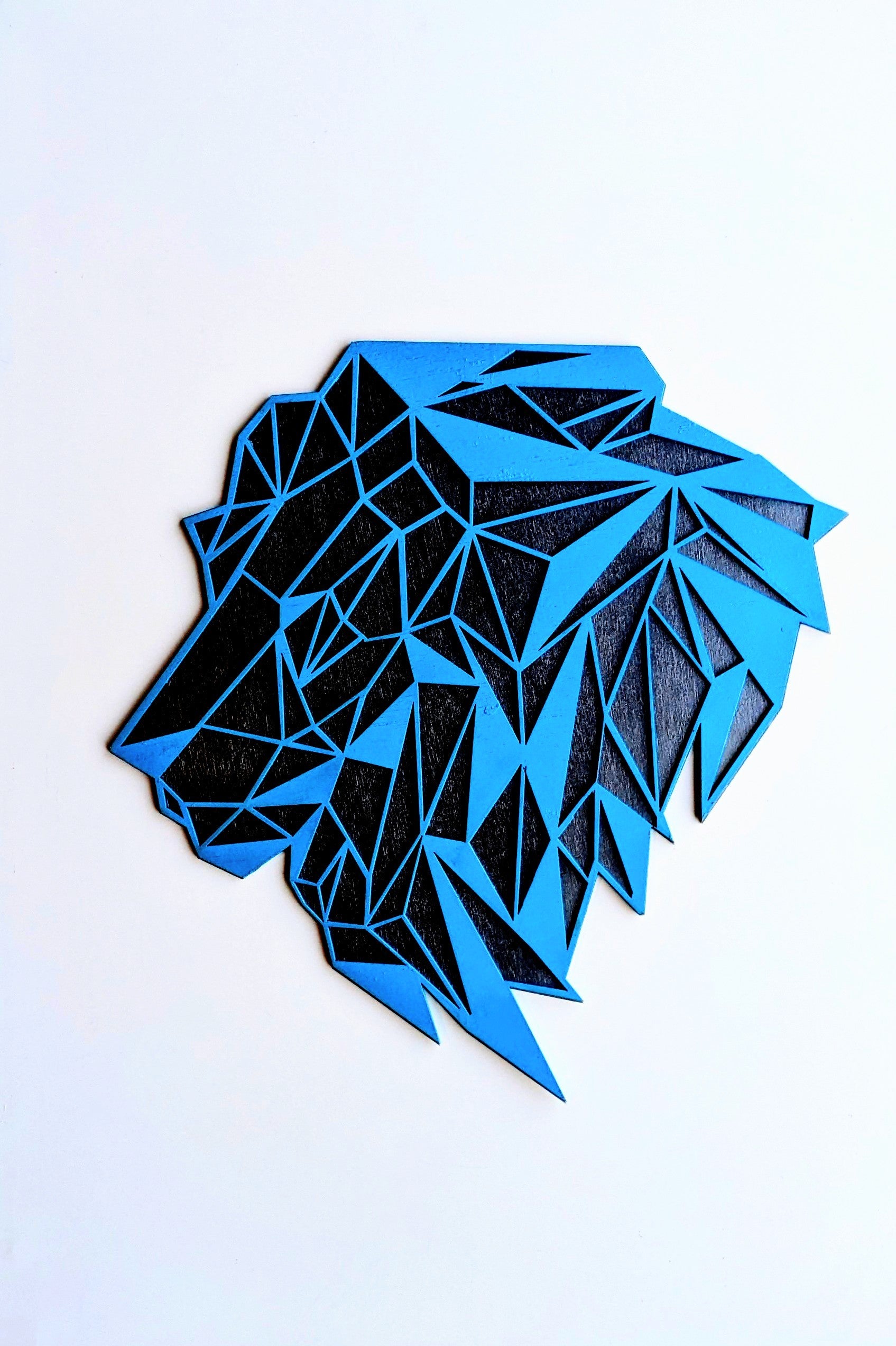 Geometric Lion Head Laser Cut Art