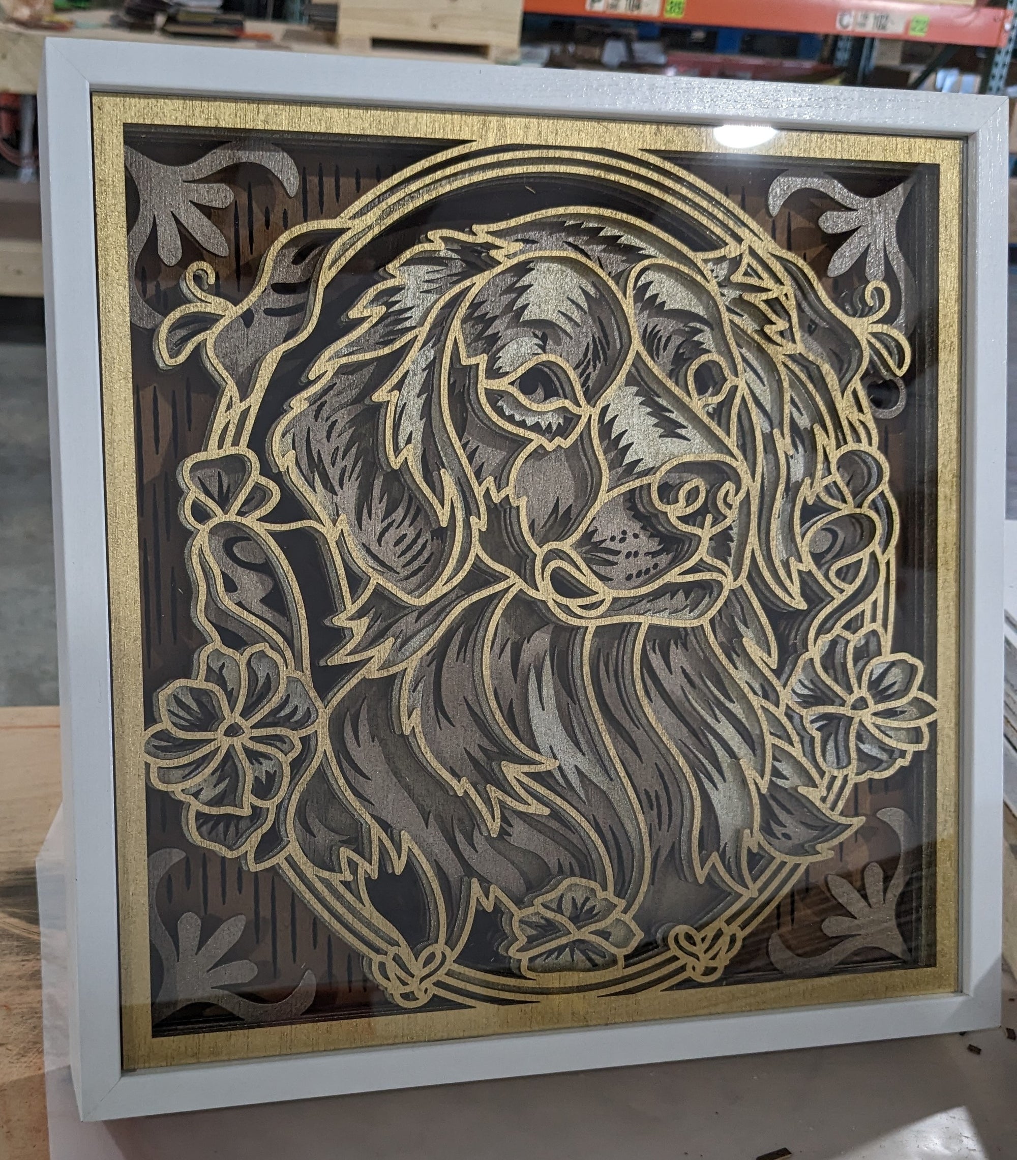 Golden Retriever Shadow Box