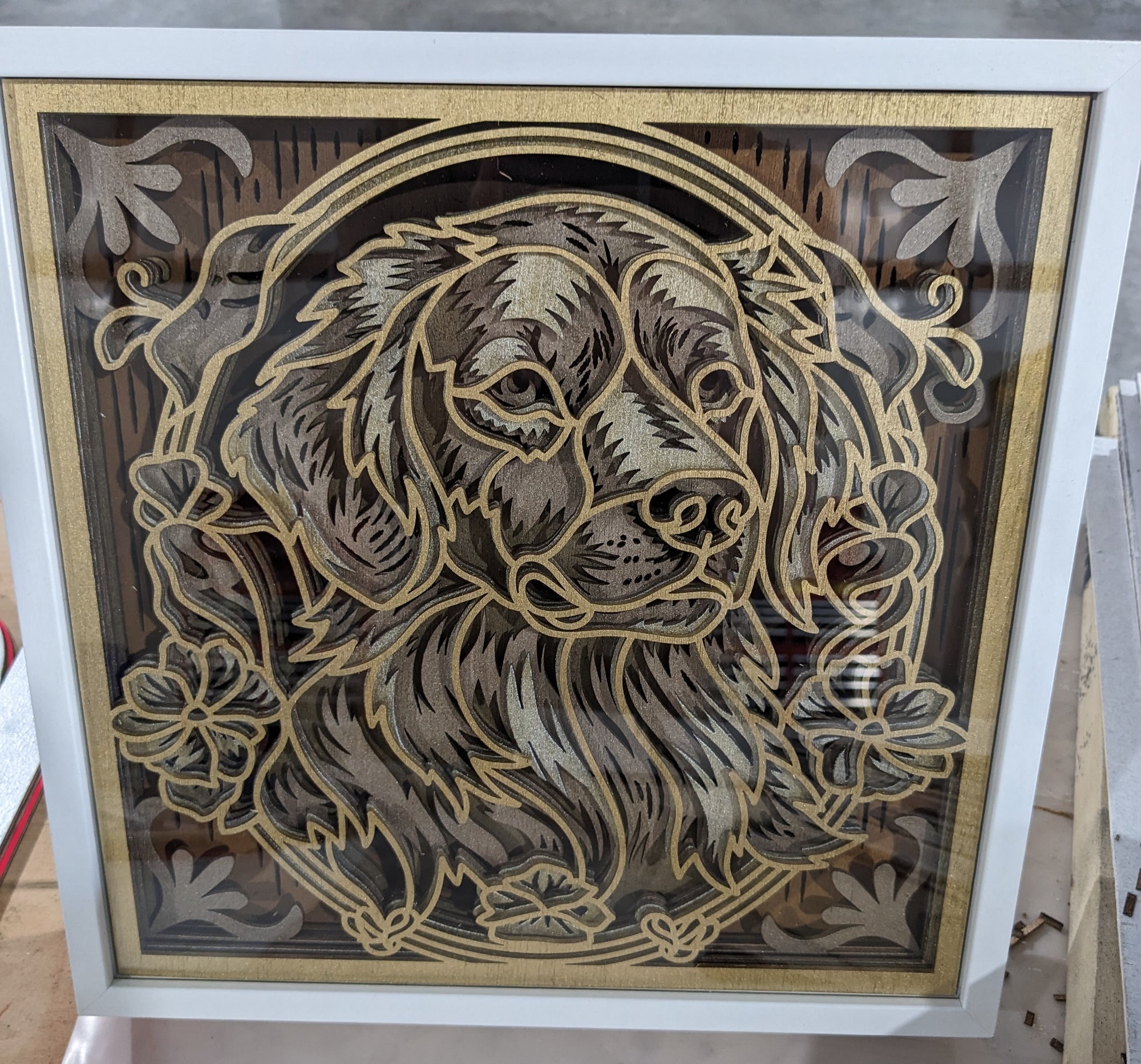 Golden Retriever Shadow Box